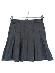 Vorschaubild 1 von Faltenrock Damen Gr. 38/M Grau Klassisch Baumwolle