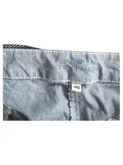 Vorschaubild 2 von Damen Stoffhose Gr. W31 L Grau Gestreift Baumwolle Freizeit