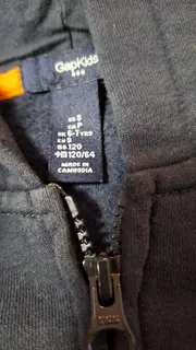 Vorschaubild 2 von Kids Kapuzenpullover Hoodie Gr. 122 S Blau Orange Logo Reißverschluss