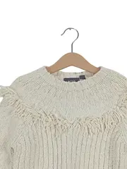 Vorschaubild 6 von Kinder Pullover Beige Gr. 110/116 Strick Fransen Baumwolle