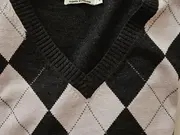 Vorschaubild 2 von Herren Pullover Argyle V-Ausschnitt Gr. M Mehrfarbig Preppy