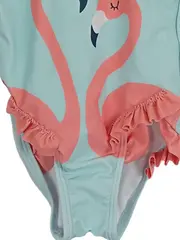 Vorschaubild 3 von Mädchen Badeanzug Gr. 86 Türkis Flamingos Rüschen Sommer
