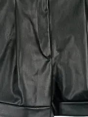 Vorschaubild 4 von Damen Shorts S Schwarz High-Waist Bundfalten Kunstleder