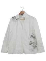Vorschaubild 1 von Taifun Damen Bluse Gr. 42/XL Weiß Modern Baumwolle Langarm