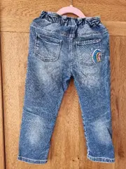 Vorschaubild 2 von Mädchen Jeans Einhorn Regenbogen Stickerei Applikation Blau Gr. 104
