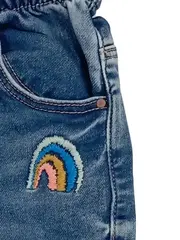 Vorschaubild 4 von Mädchen Jeans Einhorn Regenbogen Stickerei Applikation Blau Gr. 104