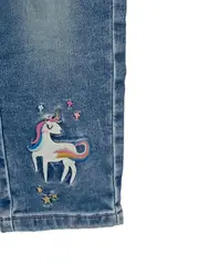 Vorschaubild 5 von Mädchen Jeans Einhorn Regenbogen Stickerei Applikation Blau Gr. 104