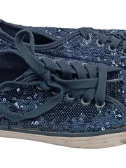 Vorschaubild 4 von Damen Sneaker low Pailletten Blau Gr. 39 Glamourös Freizeitschuh