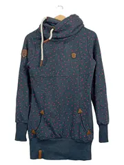 Vorschaubild 1 von Damen Kapuzenpullover Hoodie Gr. M Blau Sterne Muster