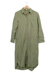 Vorschaubild 1 von Hemdblusenkleid Oliv Gr. 36 S Damen Freizeit Midikleid Viskose