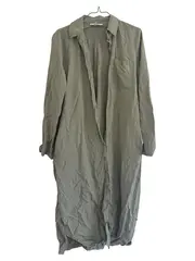 Vorschaubild 3 von Hemdblusenkleid Oliv Gr. 36 S Damen Freizeit Midikleid Viskose