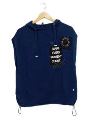 Vorschaubild 1 von Damen Pullunder mit Kapuze Gr. 36/S Blau Baumwolle Casual