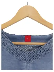 Vorschaubild 2 von Bluse Kinder 176 Blau Casual Häkelkragen Langarm