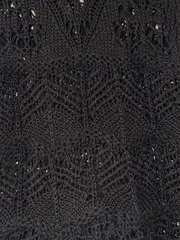 Vorschaubild 4 von Damen Strickkleid Lochmuster Schwarz Gr. 38/M Casual