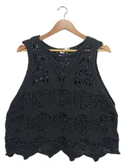 Vorschaubild 1 von Damen Strickkleid Lochmuster Schwarz Gr. 38/M Casual
