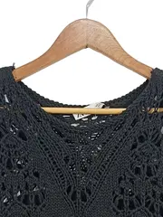 Vorschaubild 2 von Damen Strickkleid Lochmuster Schwarz Gr. 38/M Casual