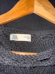 Vorschaubild 5 von Damen Strickkleid Lochmuster Schwarz Gr. 38/M Casual