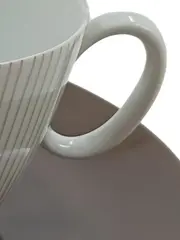 Vorschaubild 3 von Thomas Germany Kaffeetasse mit Untertasse Porzellan Braun Weiß Gestreift