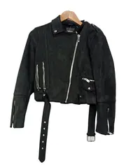 Vorschaubild 1 von Damen Lederjacke Schwarz Gr. 36/S Casual Biker-Stil