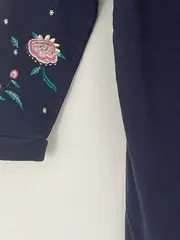 Vorschaubild 4 von Mädchen Kapuzenpulloverkleid Blumenstickerei Blau Gr. 134