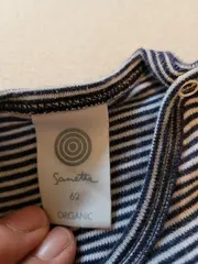 Vorschaubild 3 von Baby Body Kinder Gr. 62 Blau Gestreift Kurzarm Baumwolle