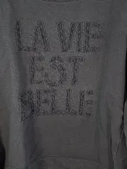 Vorschaubild 3 von Damen Pullover Grau Schriftzug Langarm Baumwolle Gr. 38/M