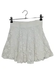 Vorschaubild 1 von Damen A-Linienrock XS Weiß Spitze Florales Muster Freizeit