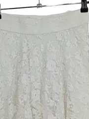 Vorschaubild 2 von Damen A-Linienrock XS Weiß Spitze Florales Muster Freizeit