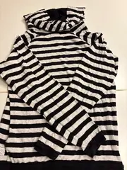 Vorschaubild 2 von Denim Kapuzenpullover Damen Gr. S Gestreift Schwarz Weiß Baumwolle