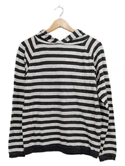 Vorschaubild 1 von Denim Kapuzenpullover Damen Gr. S Gestreift Schwarz Weiß Baumwolle
