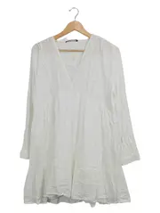 Vorschaubild 1 von Damen Sommerkleid Weiß Spitze Gr. 42/XL Feminin Baumwolle