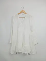 Vorschaubild 2 von Damen Sommerkleid Weiß Spitze Gr. 42/XL Feminin Baumwolle