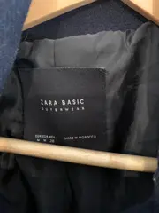 Vorschaubild 2 von Basic Damen Kurzmantel Wollmantel Gr. M Blau Schalkragen