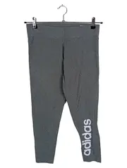 Vorschaubild 1 von Damen Leggings Grau M Sportlich Baumwolle Logo-Print