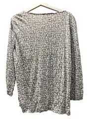 Vorschaubild 2 von Damen Bluse XL Grau Abstrakt Muster 3/4-Arm Casual