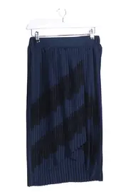 Vorschaubild 1 von Faltenrock Damen Gr. 38/M Blau Elegant Plissee Spitze Midirock