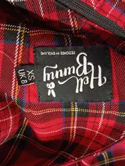 Vorschaubild 3 von Damen Freizeitkleid Rot Kariert Vintage Preppy Gr. 34/XS Midikleid