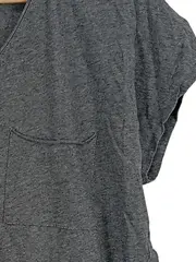 Vorschaubild 2 von Damen T-Shirt Gr. 38 Grau Meliert V-Ausschnitt