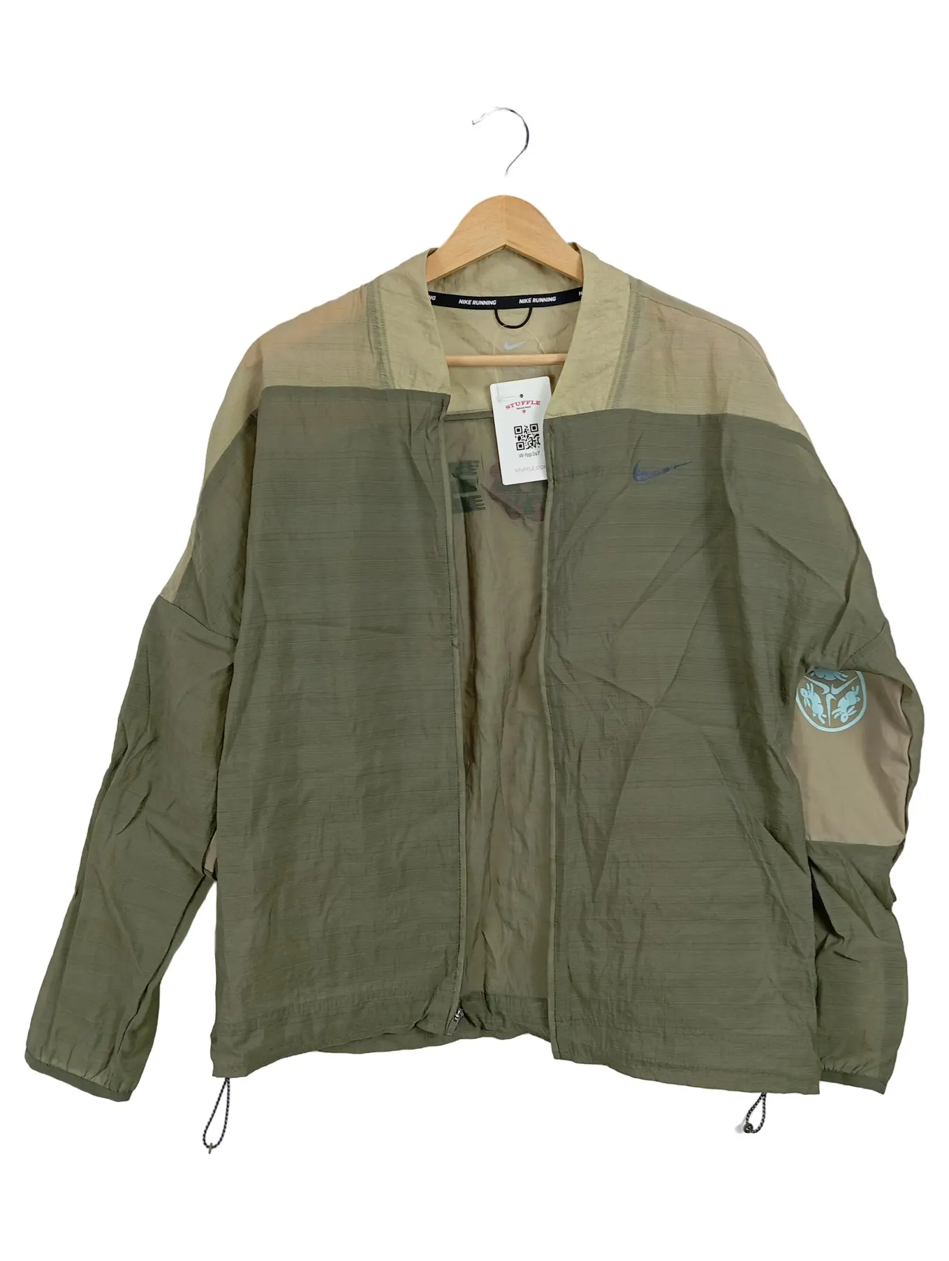 NIKE Damen Sportliche Trainingsjacke Grün Gr. 38 Laufjacke Windbreaker