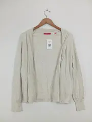 Vorschaubild 2 von Damen Strickjacke Beige Gr. 36/S Casual Baumwolle