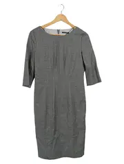 Vorschaubild 1 von Etuikleid Damen Gr. 38 Grau Elegant Business Wollkleid