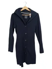 Vorschaubild 1 von Damen Strickjacke Kapuze Gr. 34 Blau Wolle Kaschmir