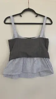 Vorschaubild 8 von Damen Bustier Top Bluse Streifen Gr. S Modern Mehrfarbig