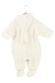 Vorschaubild 2 von Kinder Schneeanzug Gr. 68 Beige Teddy Fleece Kapuze Ohren Overall