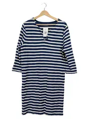 Vorschaubild 1 von Damen Freizeitkleid Gr. 42 Blau Gestreift Baumwolle Langarm