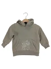 Vorschaubild 1 von Benetton Kinder Kapuzenpullover Welcome Friends Gr. 80/86 Grau Bio-Baumwolle