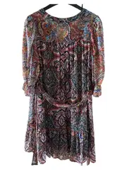 Vorschaubild 2 von Damen Freizeitkleid Gr. 36/S Bohemian Paisley Muster Mehrfarbig