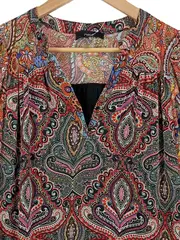 Vorschaubild 4 von Damen Freizeitkleid Gr. 36/S Bohemian Paisley Muster Mehrfarbig