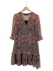 Vorschaubild 1 von Damen Freizeitkleid Gr. 36/S Bohemian Paisley Muster Mehrfarbig
