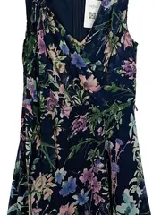 Vorschaubild 2 von Damen Wickelkleid Gr. 36/S Blau Blumenmuster Romantisch